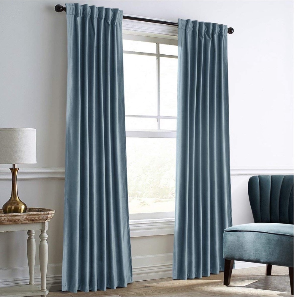 Blue Velvet Darkening Curtains